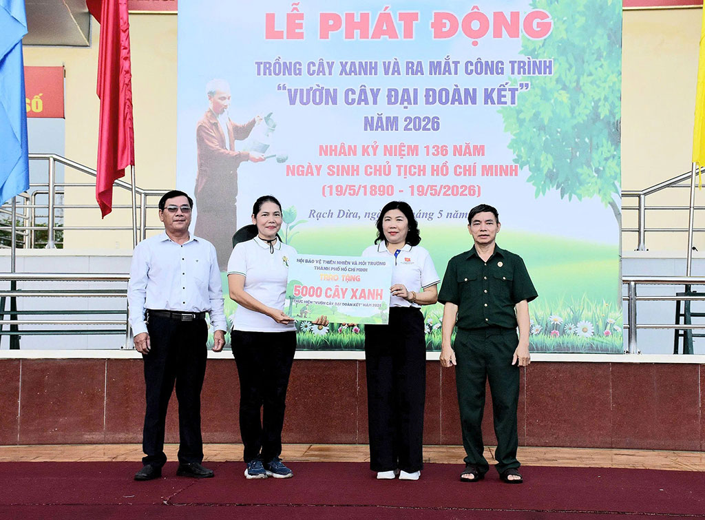 HANE trao tặng 5.000 cây xanh cho phường Rạch Dừa, chung tay xây dựng “Vườn cây Đại đoàn kết” năm 2026