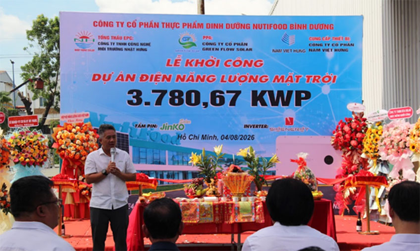 Green Flow Solar khởi công dự án điện mặt trời áp mái 3.780 kwp theo cơ chế dppa tại nhà máy NUTIFOOD Bình Dương