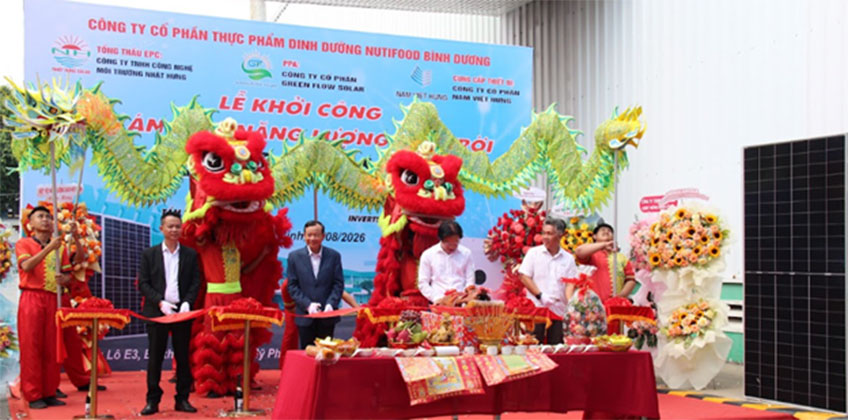 Green Flow Solar khởi công dự án điện mặt trời áp mái 3.780 kwp theo cơ chế dppa tại nhà máy NUTIFOOD Bình Dương